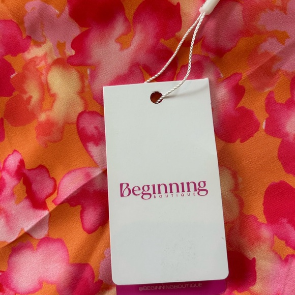 Beginning Boutique Pink and Orange Floral Dress - Picture 4 of 7